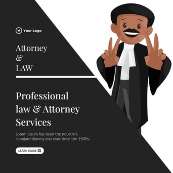 Banner design of professional law and attorney services template vector