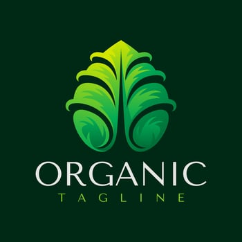 Modern gradient leaf plant logo design. Colorful green nature organic logo brand. vector