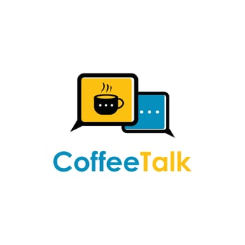 Coffee Talk Vector Logo Template For Coffee Shop Business.