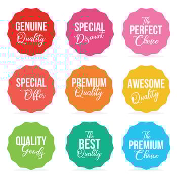 Set of Price tags. Promotional sale badge and retail paper stickers. vector