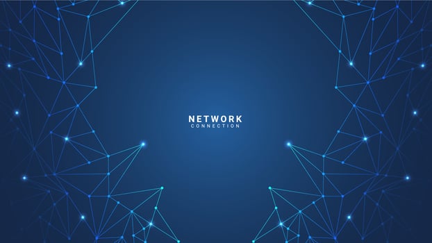 technology background design with network connection vector
