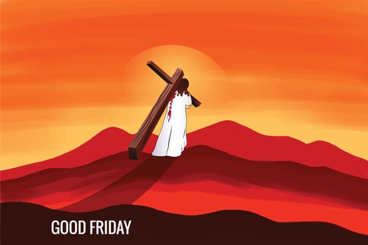 Good friday background concept with jesus cross card background vector