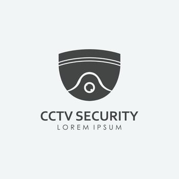 CCTV Technology and Security Logo Template. vector