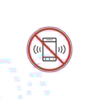 No Phone Logo Template. Cellphone Use Prohibition Icon. Vector Silent Mode.