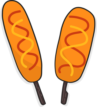 Corn dog korean street food, fast food element. png