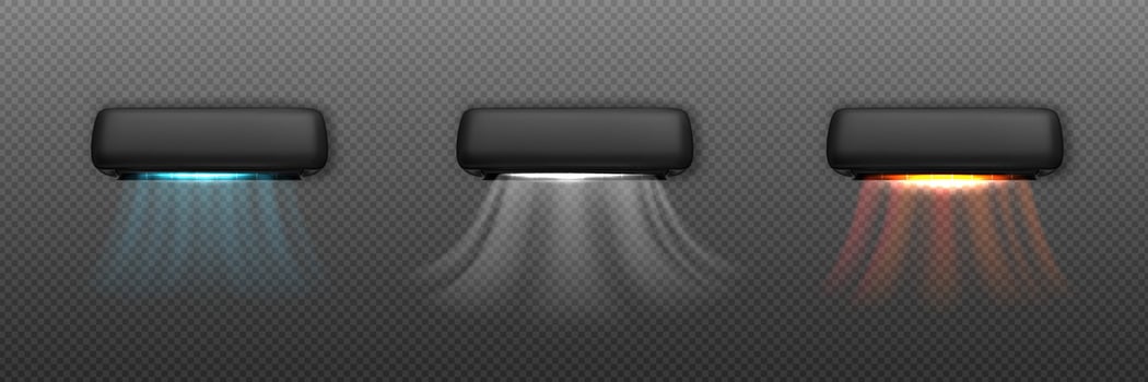 3d black conditioner with hot cold air wind wave vector