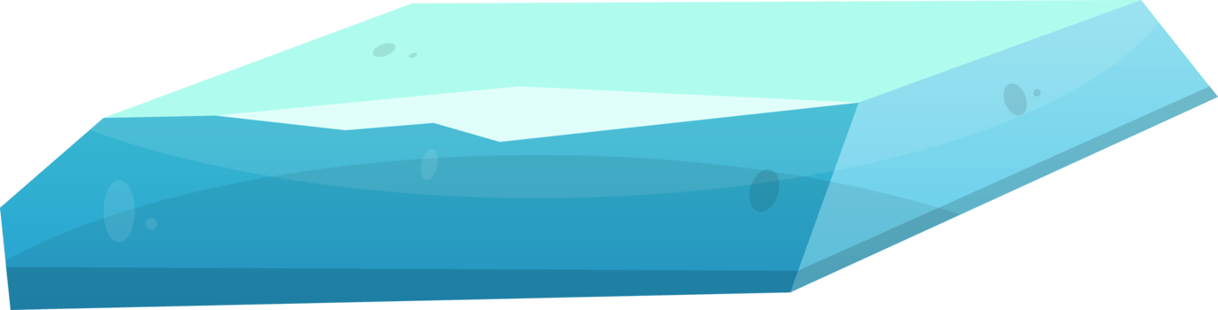 Blue ice crystal in cartoon style png