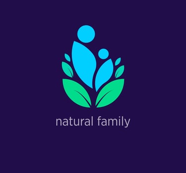 Creative natural family logo design. Modern design color. Organic lifestyle logo template. vector. vector