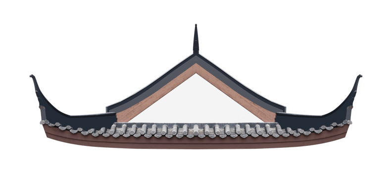 Mockup chinese style roof png