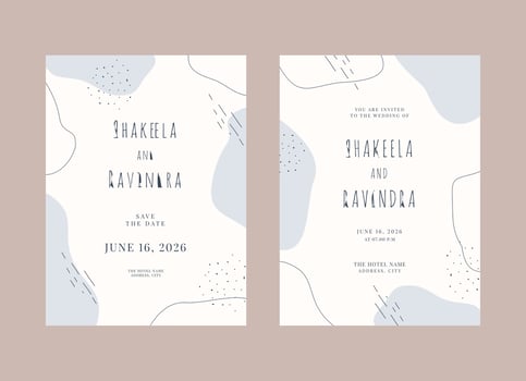 Beautiful minimalist wedding invitation template vector