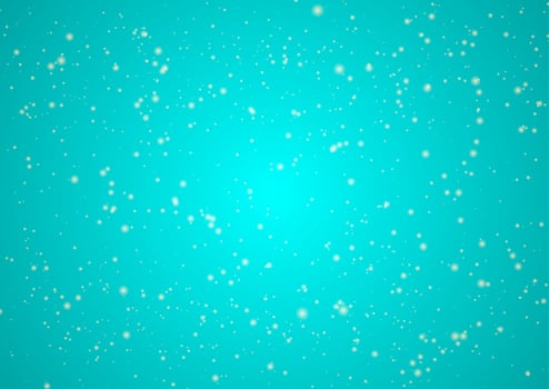 Snow particles on bright turquoise background vector
