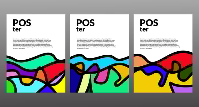 Vector colorful abstract fluid poster and banner template