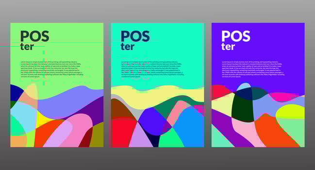 Vector colorful abstract fluid poster and banner template