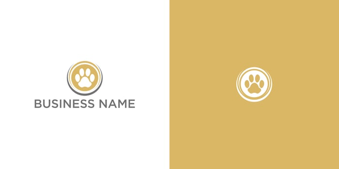 Dog paw sign icon. Pets symbol. Business abstract circle logo. vector