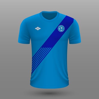 Realistic soccer shirt , Greece home jersey template for football kit. vector