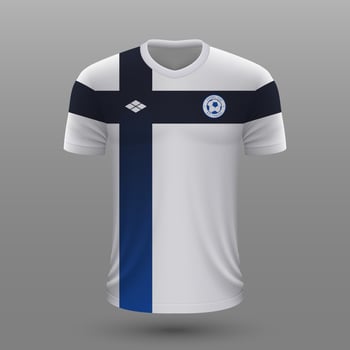 Realistic soccer shirt , Finland home jersey template for football kit. vector