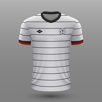 Realistic soccer shirt , Germany home jersey template for football kit. vector