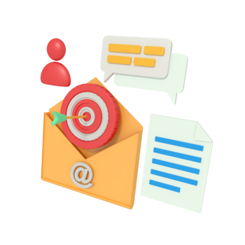 3d illustration of email with marketing target png