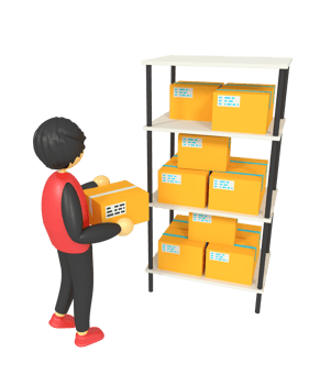 3d illustration of a man carrying a package png