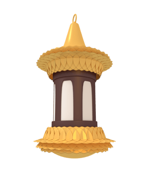 3d illustration of ramadan and eid mubarak lantern png