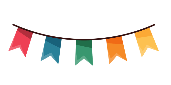 colorful garlands party banner png