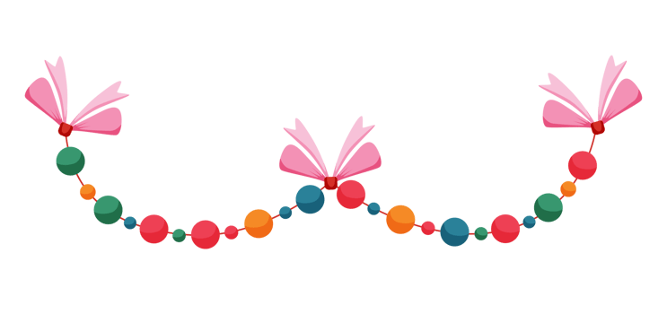 colorful garlands party banner png