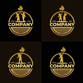 Little kids dream logo design template vector