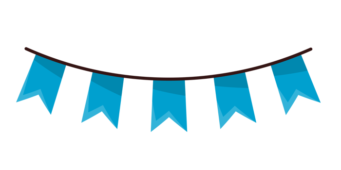 blue garlands party banner png
