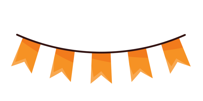 yellow garlands party banner png