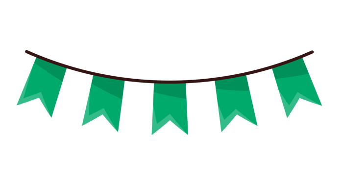 green garlands party banner png