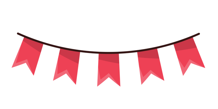 red garlands party banner png