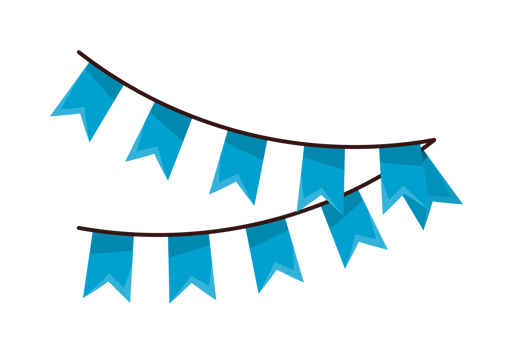 blue garlands party banner png
