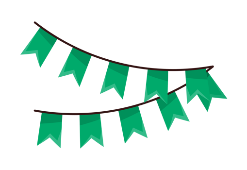 green garlands party banner png