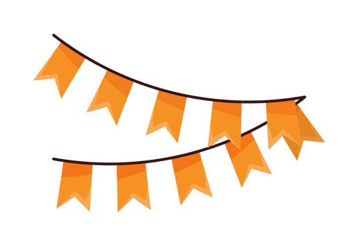 yellow garlands party banner png