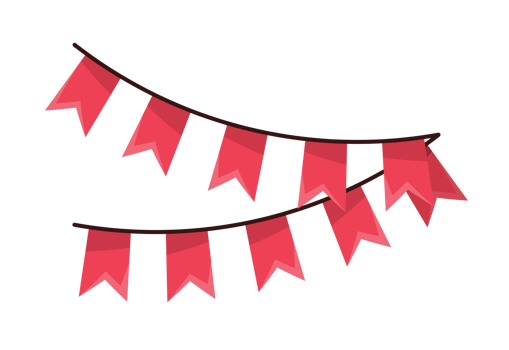 red garlands party banner png