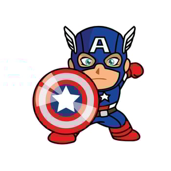 cute captain america marvel vector