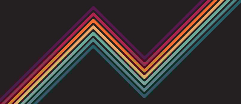Abstract colorful 70s background vector. Vintage Retro Colors from the 1970s 1900s, 80s, 90s. retro style wallpaper with lines, rainbow stripes. suitable for poster, banner, decorative, wall art. vector
