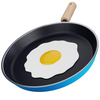 3D Icon Illustration Frying Pan Is Cooking Eggs png