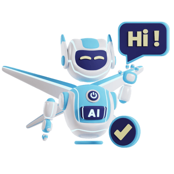 AI Robot say HI 3d artificial intelligence icon png