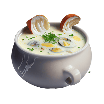 Clam chowder png, Transparent background png