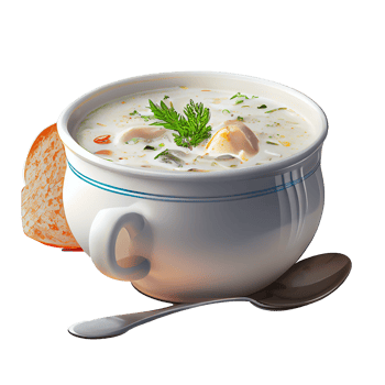 Clam chowder png, Transparent background png