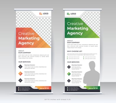Roll up banner template design, standee design template vector