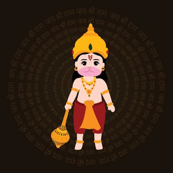 Happy Hanuman Jayanti Indian Hindu Festival Celebration Vector Design