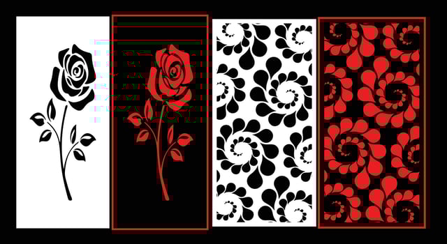 Decorative wall panel set chinese mdf cnc router laser cutting pattern design for mdf wood cutting vector Cnc Router Design Foamsheet, Acrylic and CNC Machine Cutting, EPS File.