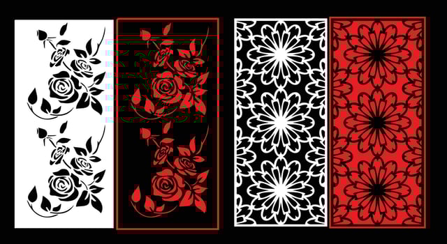 Decorative wall panel set chinese mdf cnc router laser cutting pattern design for mdf wood cutting vector Cnc Router Design Foamsheet, Acrylic and CNC Machine Cutting, EPS File.