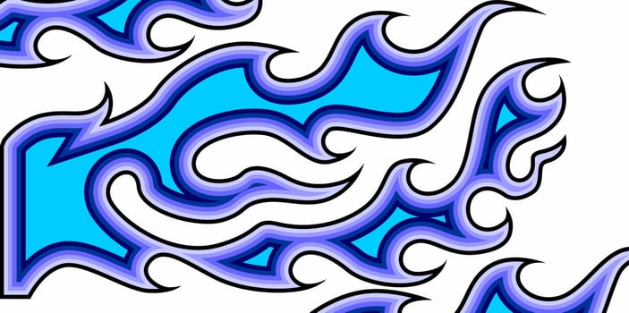 Racing stripes blue fire decals vector