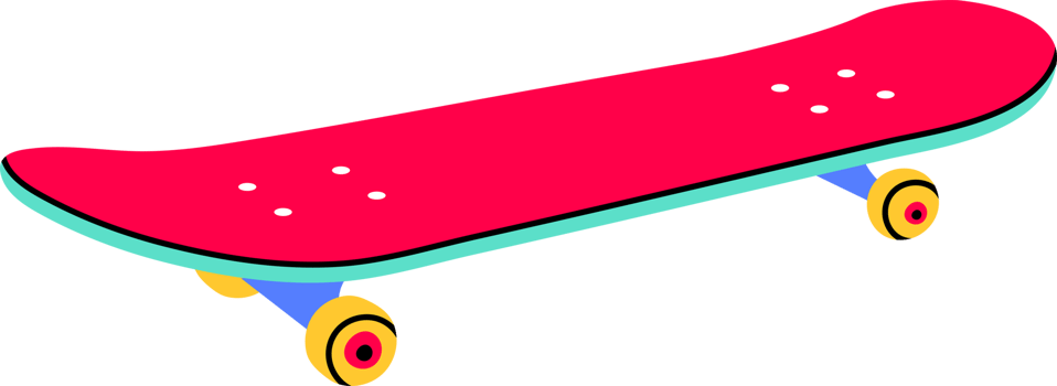 Classic nostalgic 80s 90s element in modern style flat, line art style. Hand drawn PNG retro illustration of skateboard, oldschool. Fashion patch, badge, emblem, logo
