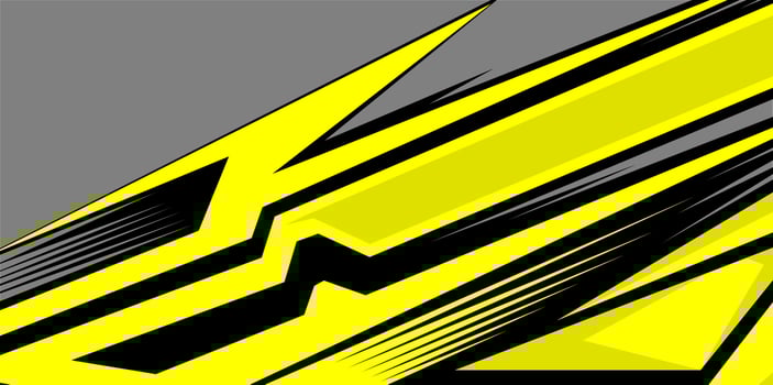 racing stripes yellow car branding vector