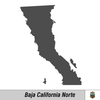 High quality map with flag state of Mexico vector