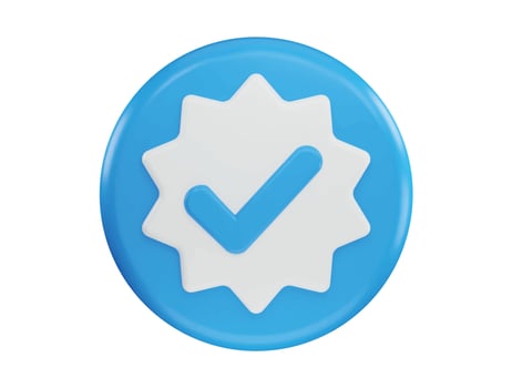 Verified icon 3d rendering vector illustration
